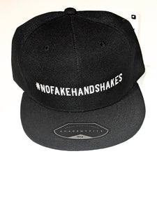 #NoFakeHandShakes White/Black Snap Beanies
